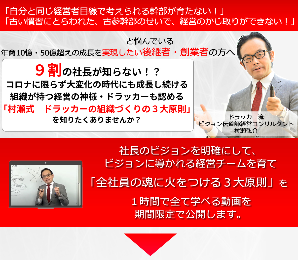 現状に満足せず　組織を飛躍させたい経営者・2代目・3代目・後継者限定社長の悩みが解決するドラッカーの７つの原則原理原則・コンサルティング