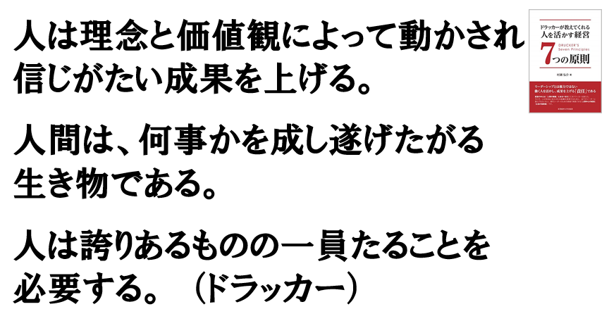 ドラッカー名言 人は理念と価値観によって動かされ 信じがたい成果を上げる 日本リーダーシップ オブ マネジメント株式会社